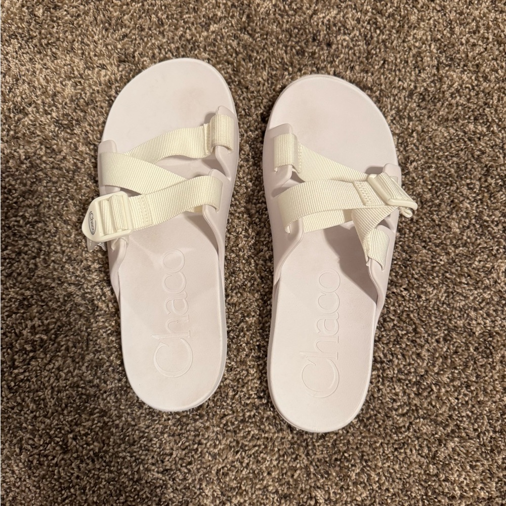 Chaco White Slide Sandals